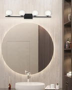 New Bathroom Vanity Light Fixtures Matte Black Milk White Globe Glass Shade 4 - Image 6