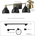 Globe Electric 63000204 5-Piece All-in-One Bathroom Accessory Set, 3-Light - Image 5