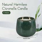 1 Pack Soy Wax Green Ceramic 2-Wick Outdoor Citronella Candles– Long Burning - Image 4