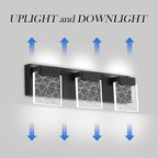 Aipsun Black Vanity Light Modern LED Bathroom Vanity Lighting Fixtures 3 Light - Image 2