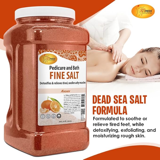 SPA REDI - Detox Foot Soak Pedicure and Bath Fine Salt, 128 Oz - Made - Image 2