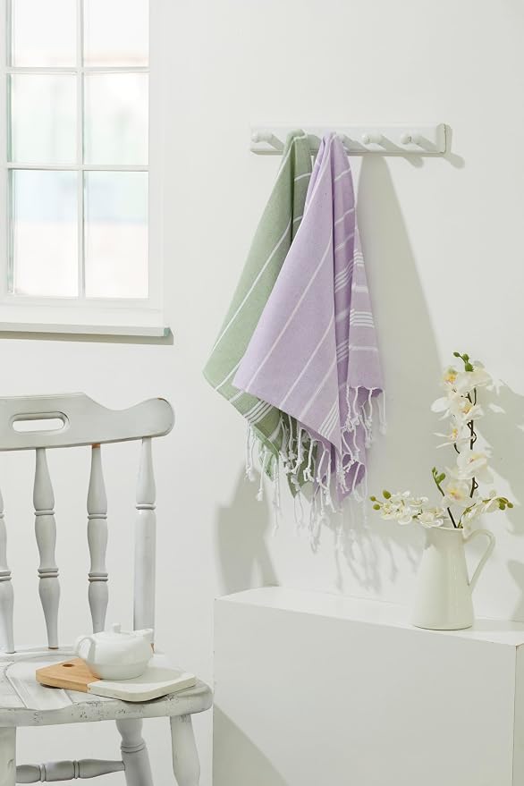 Hand Towels - Set of 2, Decorative Peshtemal Cotton Hand Towels - Image 7