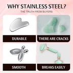 Gua Sha Facial Tools and Face Roller Set, Stainless Steel Facial Sculpting Eyes - Image 7