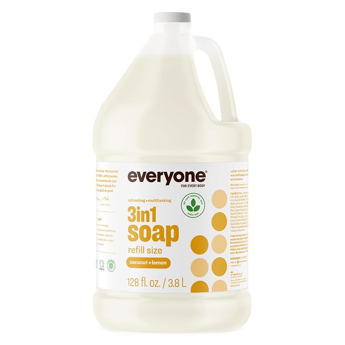 Everyone 3-in-1 Soap, Body Wash, Bubble Bath, 1 Gallon, Coconut and Lemon by Everyone