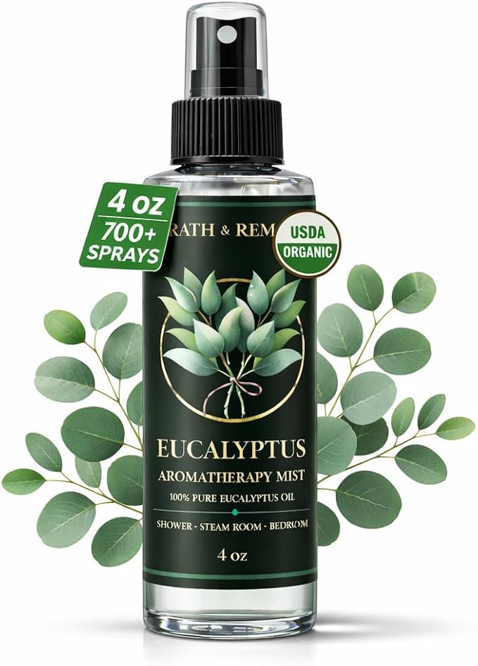 Eucalyptus Shower Spray Aromatherapy — 700+ Sprays, USDA Organic 100% Pure by WrathRemedy