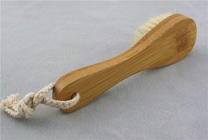2 Pack 5.7" Bamboo Handle Dry Facial Cleansing Brush - Image 5