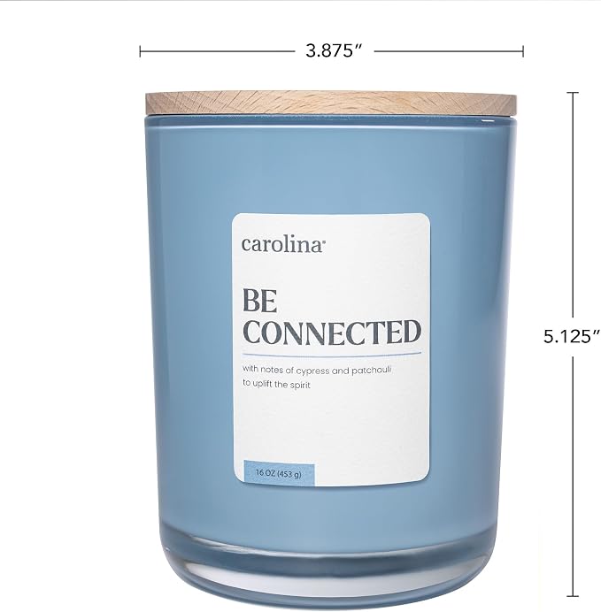 Carolina Be Connected Scented Candle, 16 oz Cypress & Patchouli Scented - Image 4