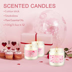 Valentine's Day Pink Scented Candles-12Pcs 3.5oz Each-Natural Plant Essential - Image 3
