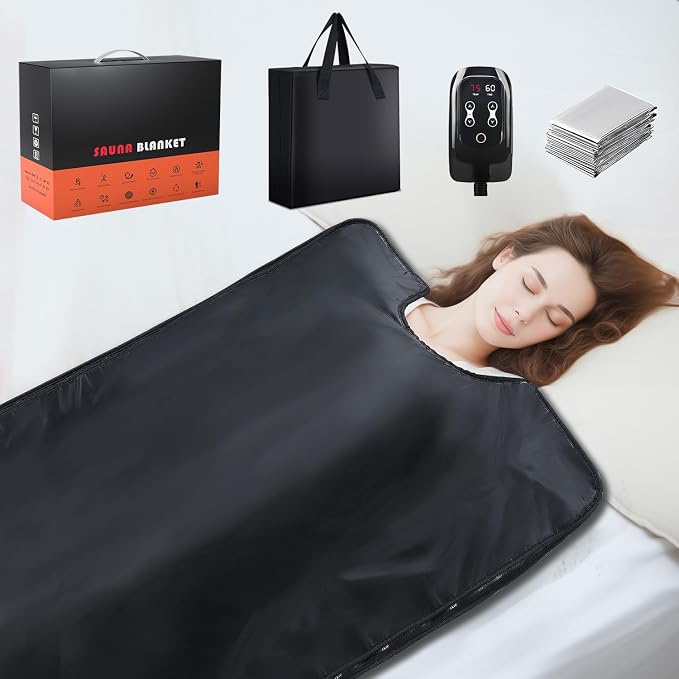 Infrared Sauna Blanket for Home, Low EMF Carbon Crystal Heating, Portable Dry by Unknown