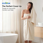 ecolook Bath Towels Set of 4, 100% Cotton, 27 x 55 Inches, Quick-Drying & - Image 2