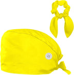Scrub Cap with Hair Scrunchy, Ponytail Holder Surgical Cap by FVQL