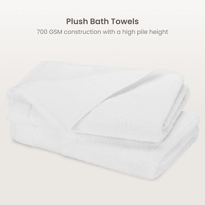 BIOWEAVES 100% Organic Cotton 700 GSM Plush Bath Towels 30" x 58" GOTS Certified - Image 2