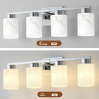 4-Light Bathroom Light Fixtures, Modern Vanity Lights, Chrome Metal Wall Lamp - Image 7