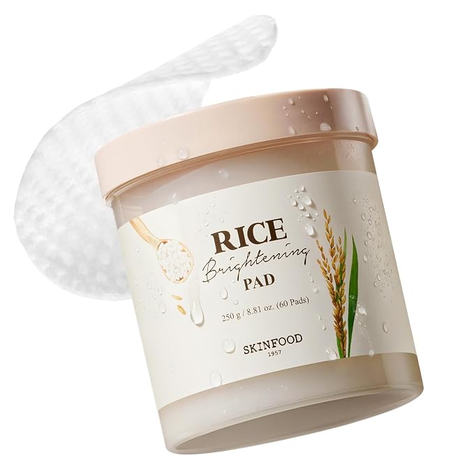 SKINFOOD Rice Brightening Toner Pad, Korean Skincare Face Toner Pads by SKINFOODsince1957