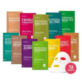 GLAM UP Korean Facial Sheet Mask 12 Combo Pack | Hydrating & Moisturizing Face by glamup
