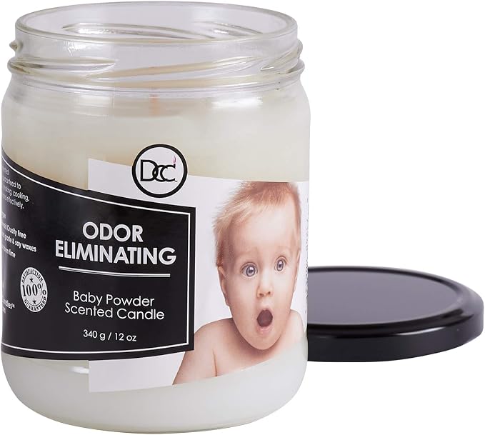 Baby Powder Odor Eliminating Highly Fragranced Candle - Image 2