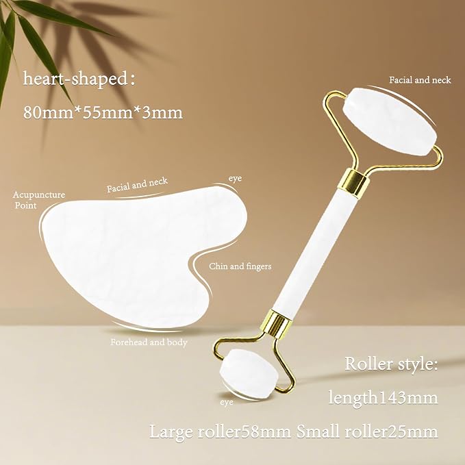 Jade Roller Gua Sha Tools – Nature Gua Sha Facial Tool Skin Tightening Face - Image 5
