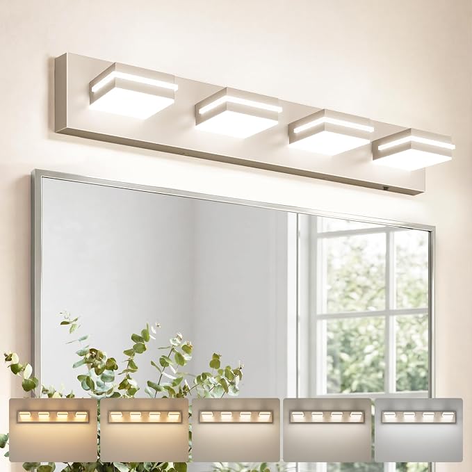 VOLISUN Modern Bathroom Vanity Light Fixtures, 5CCT Dimmable Bathroom Light by VOLISUN
