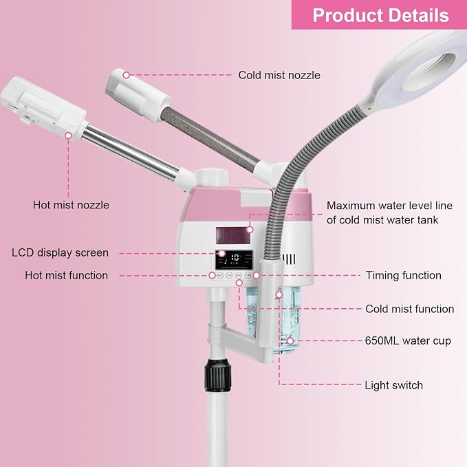 Professional Facial Steamer, 3 in 1 Facial Steamer - Image 2