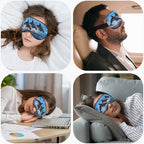 Dolphin Family Silk Eye Mask Sleep Mask Cartoon Whale Clear Blue Waters Ocean - Image 5
