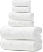 REDKISS Ultra Soft 6 Piece Towel Set, Premium White Towels by REDKISSOnline