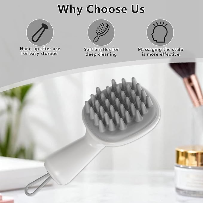 Scalp Massager with Long Handle Hair Growth, Soft Silicone Scalp Scrubber - Image 9
