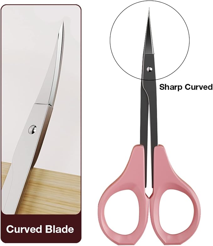 Eyebrow Grooming Scissors 4 Inches Curved Small Craft Lash Scissor - Image 3