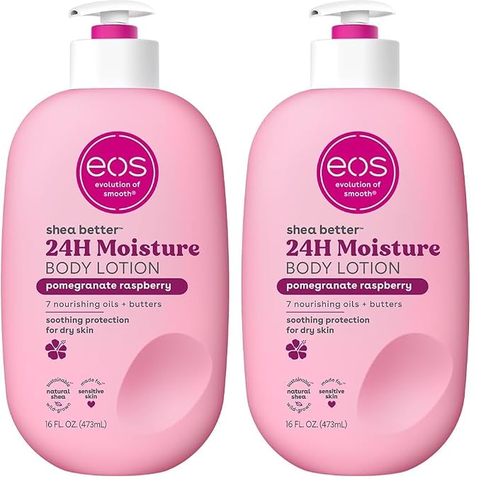 eos Shea Better Body Lotion Pomegranate Raspberry, 24-Hour Moisture Skin Care by eosproducts