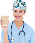 Working Cap Scrub Caps with Sweatband Adjustable Tie Back Hat Nurse Surgical - Image 4