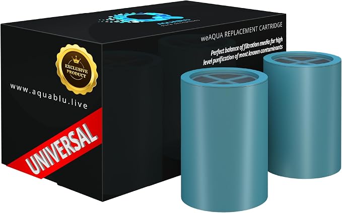 weAQUA Heavy Duty NO BS Shower Filter Replacement Cartridge 2 Pack – 99% by weAQUA