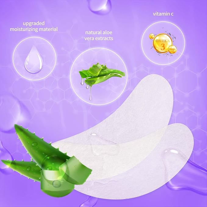 VEYES INC 50 Pairs 100% Natural Aloe Extract Under Eye Gel Pads Hydrogel Eye - Image 2