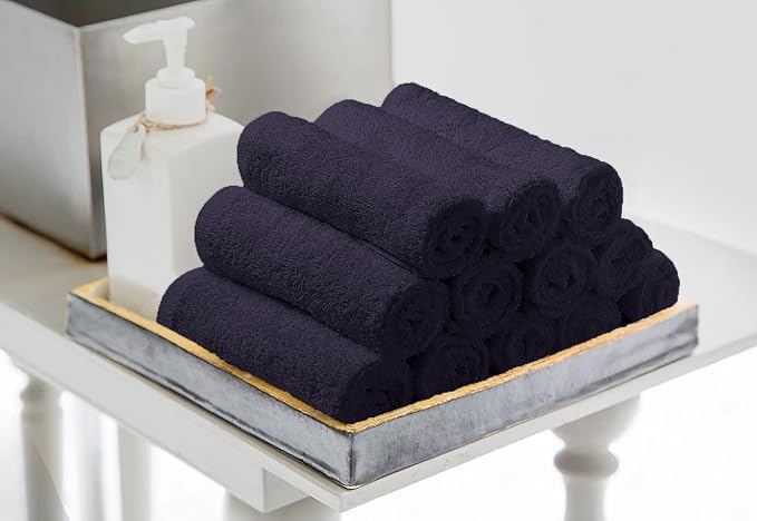 Avalon Towels Cotton Washcloths 24-Pack – 12 x 12 Inch Plum Super Soft & - Image 4