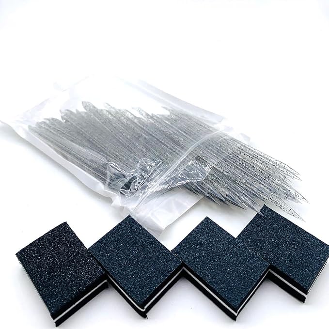 100 Set Press On Nail Tool Kit, Including 100pcs Mini Nail Buffer, Disposable - Image 6