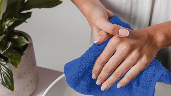 Avalon Towels Cotton Washcloths 24-Pack – 12 x 12 Inch Blue Super Soft & - Image 3