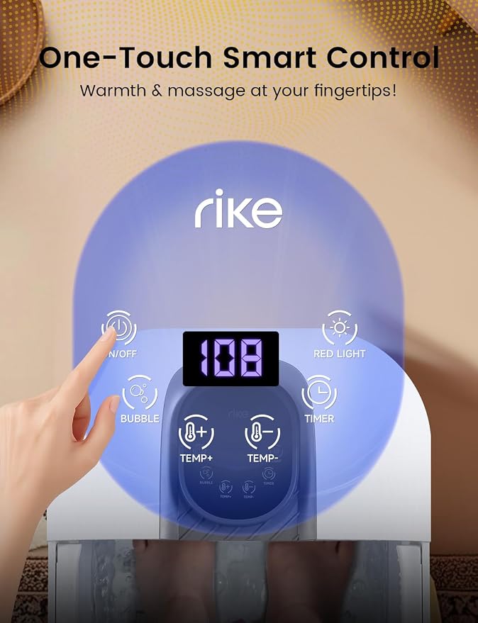RIKE Collapsible Foot Spa with Fast PTC Heating and Massage, 14 Temp Control - Image 2