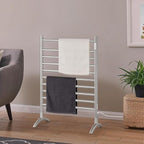Freestanding Towel Warmer 10 Bars Plug-in Option 3 Working Modes Brushed - Image 6