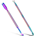 2PCS Metal Cuticle Pusher and Scraper, Colorful Nail Trimmer Cutter Stainless by GA%26EN