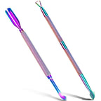 2PCS Metal Cuticle Pusher and Scraper, Colorful Nail Trimmer Cutter Stainless by GA%26EN