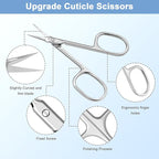 Lermende Cuticle Scissors with Curved Sharp Tip, Portable Small Scissors - Image 2