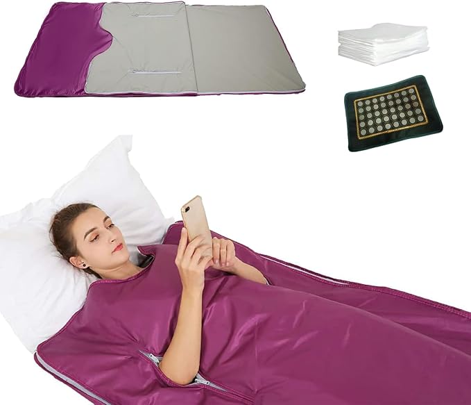 Natural Jade and Tourmaline Heat Far Infrared Sauna Blanket Home Sauna Bed by PINJAZE