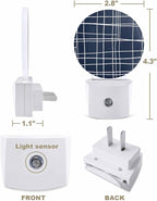 Night Lights Auto Sensor Navy Blue Checked Plaid Night Light Minimalist Grid - Image 2