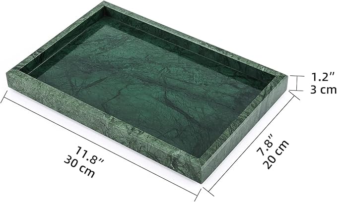 Marble Bathroom Vanity Tray, Natural Luxury Vanity Home Kitchen Bathroom Table - Image 2
