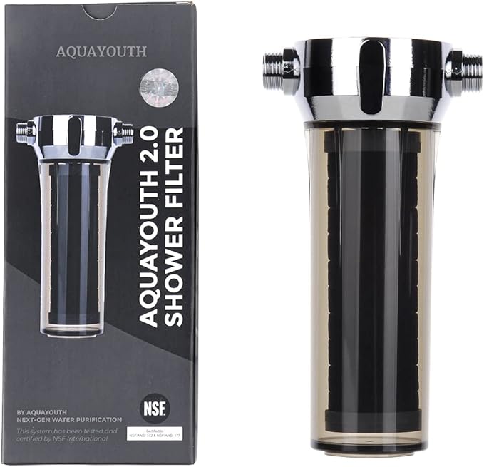 AQUAYOUTH 2.0 Carbon Shower Head Filter System | Removes Chlorine, Heavy Metals by AQUAYOUTH