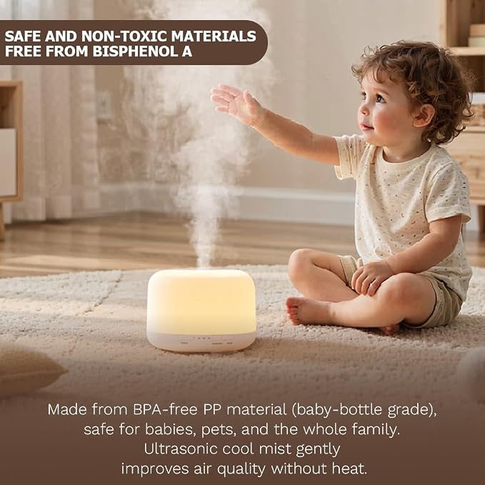 500ml Premium Essential Oil Diffuser, Quiet 4-in-1 Ultrasonic Aromatherapy - Image 6