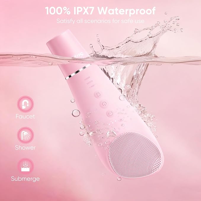 Silicone Face Scrubber Blackhead Scraper Rechargeable 2-in-1 Facial Cleansing - Image 6
