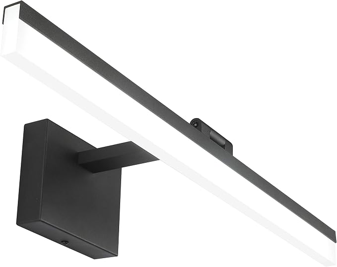 SOLFART 24 inch LED Modern Black Bathroom Vanity Lights Over Mirror Vanity by SOLFART