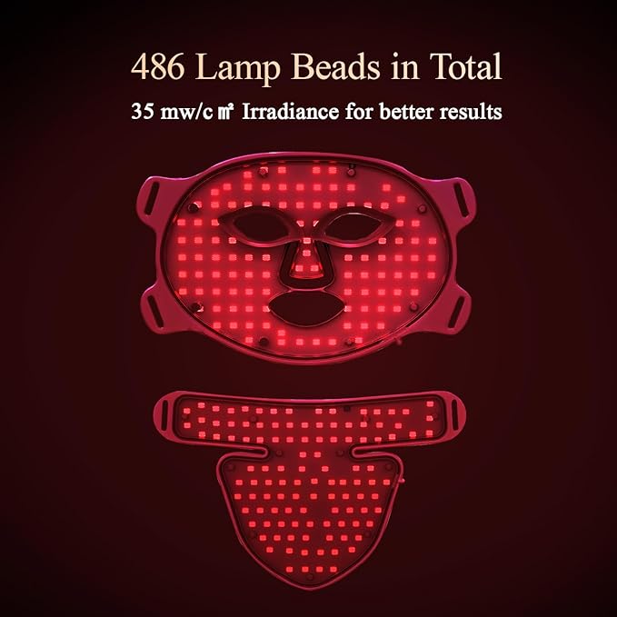 MEGELIN Led Red Light Therapy Face & Neck Mask, 7 Colors Led Light Therapy - Image 3