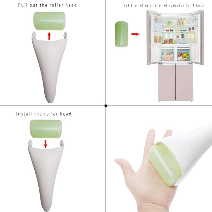 Chikoni 3 in 1 Ficial Face Ice Jade Roller and Gua Sha Tool, Natural Real Jade - Image 3