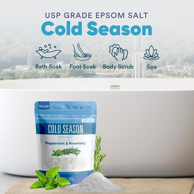 Cold Season Bath Salt 32 Ounces USP Grade Epsom Salt - Image 4