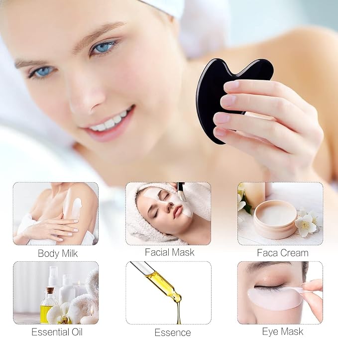 Gua Sha Facial Tools Black Guasha Stone - Image 3